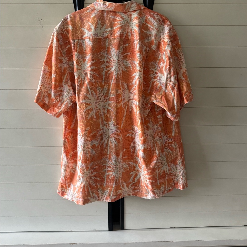 Men’s Tommy Bahama Orange Palm Print Shirt - Picture 4 of 6